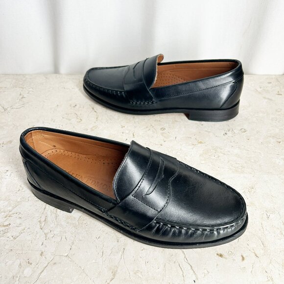Allen Edmonds Shoes Mens Size 8 D Cavanaugh Black Leather Penny Loafers - Picture 1 of 10